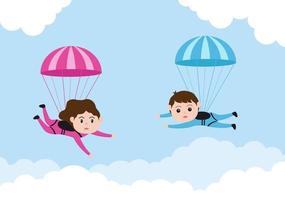 sport di paracadutismo di attività ricreative all'aperto utilizzando il vettore di paracadute