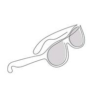 occhiali da sole disegnato nel uno continuo linea. uno linea disegno, minimalismo. vettore illustrazione.