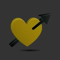 3d nero Venerdì cuore e freccia è adatto per elemento adesivi, manifesti, banner e altri. facile per modificare vettore