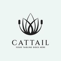 cattails pianta silhouette logo vettore illustrazione design