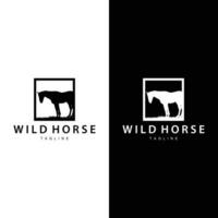 selvaggio cavallo logo azienda agricola design silhouette semplice vettore illustrazione modello