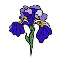 iris fiore nel macchiato bicchiere stile. vettore illustrazione