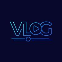 logo della linea vlog su scuro vettore