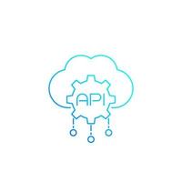 icona della linea API cloud vettore