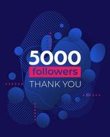 5000 follower, banner design per social media vettore