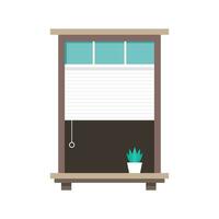 di legno finestra vettore. tradizionale di legno finestra isolato. cartone animato vettore finestra - elemento di architettura e interno design.