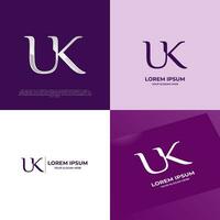 UK iniziale moderno tipografia emblema logo modello per attività commerciale vettore