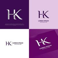 HK iniziale moderno tipografia emblema logo modello per attività commerciale vettore