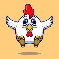 carino pollo nel il uovo forma cartone animato vettore icona illustrazione. animale natura icona concetto isolato vettore.