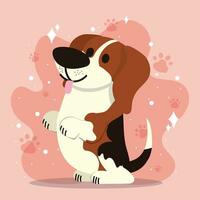 carino contento beagle cane cartone animato personaggio vettore illustrazione