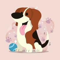 carino beagle cane cartone animato personaggio vettore illustrazione