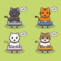 tastiera musicale per gatti fortunati vettore
