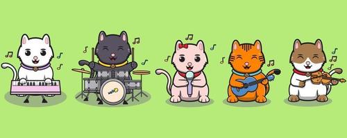 banda musicale del gatto fortunato vettore