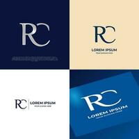 rc iniziale lettering moderno lusso logo modello per attività commerciale vettore