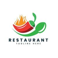speziato caldo ristorante logo design concetto per cibo Servizi vettore