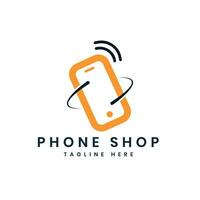 Telefono negozio logo design moderno creativo minimo inteligente Telefono riparazione negozio vettore