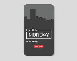 modello di telefono di carta paesaggio città cyber lunedì vettore