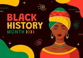 nero storia mese vettore design illustrazione per commemorare il grande lotta e contributi di il nero Comunità nel africano americano vacanza