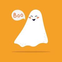 simpatico fantasma. felice Halloween. preparati per halloween. boo vettore