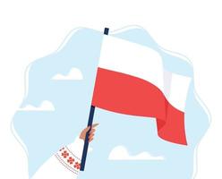 bandiera polacca. felice giorno dell'indipendenza polonia.vestiti nazionali. vettore