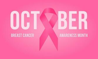 ottobre mese di sensibilizzazione sul cancro al seno vettore