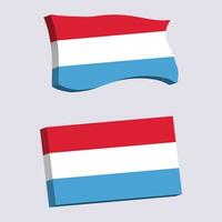 lussemburgo bandiera 3d forma vettore illustrazione