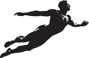 un' nuotatore nuoto posa vettore silhouette illustrazione