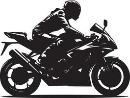 un' uomo cavalcata un' motociclo vettore silhouette illustrazione