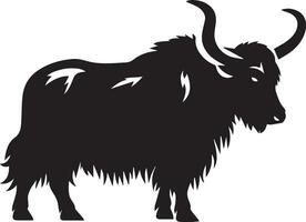 yak animale vettore silhouette illustrazione nero colore