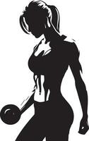donna fare Palestra vettore silhouette illustrazione nero colore