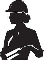 femmina lavoratore vettore silhouette illustrazione nero colore