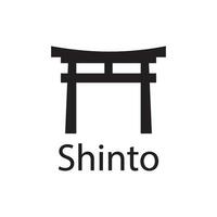 shinto religioso simbolo icona vettore