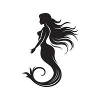 sirena silhouette illustrazioni, arte , design vettore