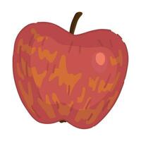 Mela frutta clipart. autunno commestibile raccogliere vettore illustrazione. cartone animato stile scarabocchio isolato su bianca sfondo.