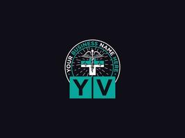 clinico yv lettera logo, iniziale yv medico logo Immagine per medici vettore