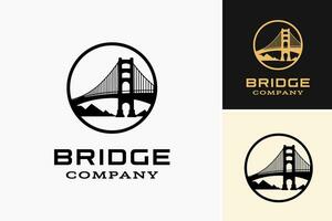 un' grafico logo design con un' ponte, adatto per un' azienda relazionato per costruzione, ingegneria, architettura, o trasporto. vettore