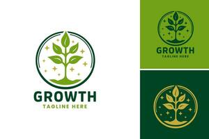 crescita logo modello è un' design risorsa adatto per aziende o organizzazioni quello volere per trasmettere crescita, progresso, o sviluppo nel loro marchio. vettore