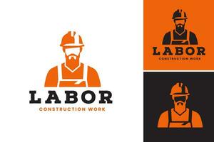 abortire costruzione logo è un' design risorsa adatto per costruzione aziende o appaltatori guardare per un' logo quello rappresenta lavoro duro e faticoso e costruzione. vettore