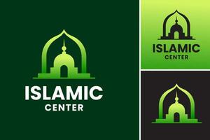 islamico centro logo è un' design risorsa adatto per che rappresentano islamico Comunità centri, moschee, o organizzazioni relazionato per Islam. esso può essere Usato per marchio, segnaletica, o promozionale materiali. vettore