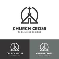 chiesa cristiana gesù croce gospel logo design ispirazione vettore