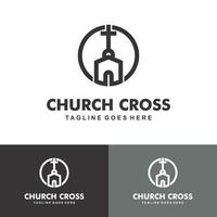 chiesa cristiana gesù croce gospel logo design ispirazione vettore