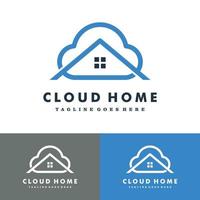 casa nuvola casa nuvola logo set vettore icona illustrazione design