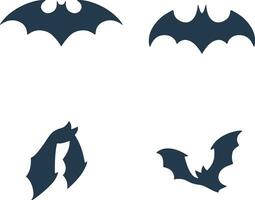 impostato di Halloween pipistrello silhouette illustrazione. isolato vettore. vettore
