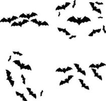 impostato di Halloween pipistrello silhouette. isolato su bianca sfondo. vettore icona
