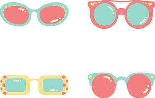 occhiali estate nel diverso design. vettore illustrazione impostato