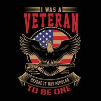 Stati Uniti d'America veterano maglietta design vettore