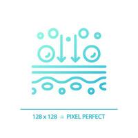 2d pixel Perfetto pendenza metabolismo processi icona, isolato blu vettore, magro linea illustrazione che rappresentano metabolico Salute. vettore
