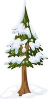 albero coperto di neve vettore