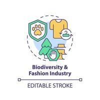 2d modificabile multicolore icona biodiversità e moda industria concetto, semplice isolato vettore, sostenibile moda magro linea illustrazione. vettore