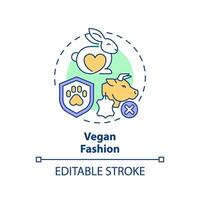 2d modificabile multicolore icona vegano moda concetto, semplice isolato vettore, sostenibile moda magro linea illustrazione. vettore